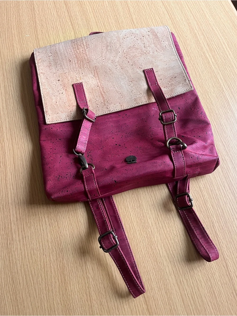 Kacaus Cork Magenta and Cork Flap Women’s Backpack Eco-Friendly